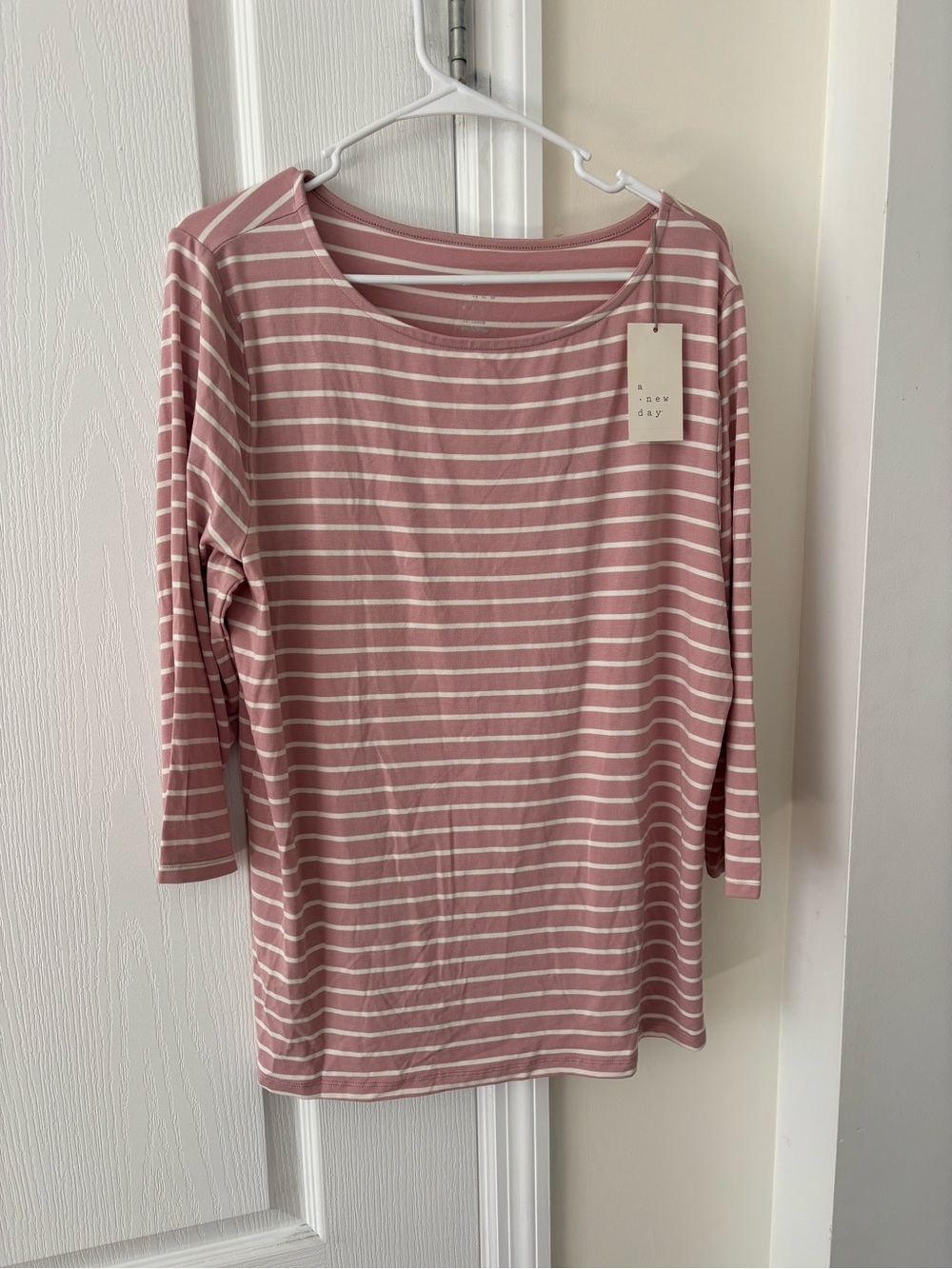 Women’s Pink Striped Long Sleeve Top New with tags